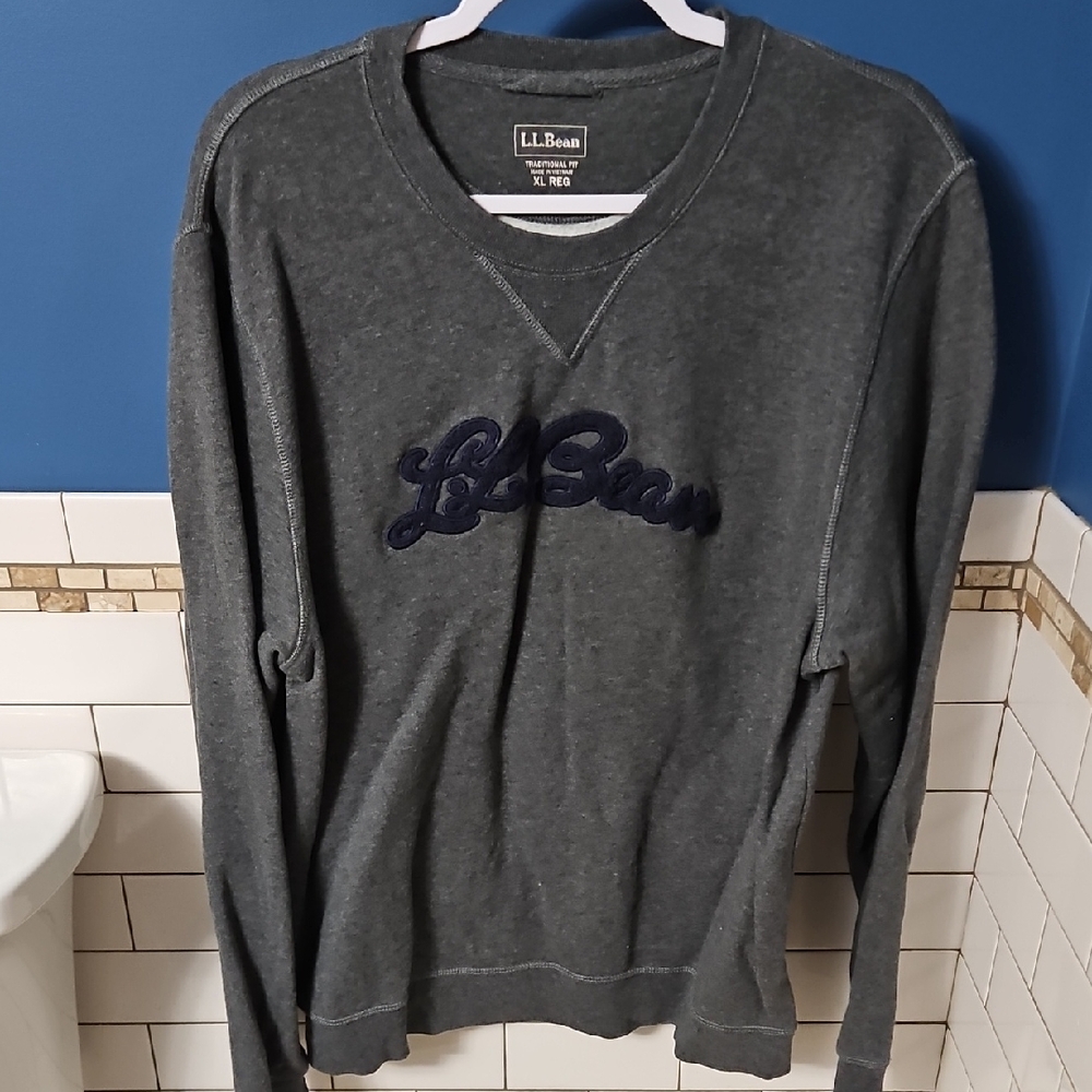 L.L. Bean Men's Charcoal Crewneck Sweater